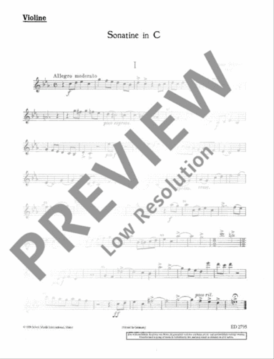 Sonatina in C Major Violin Solo scores gallery preview page 18