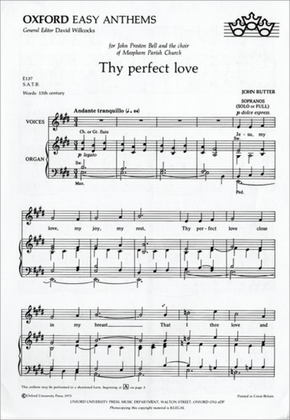 Book cover for Thy perfect love