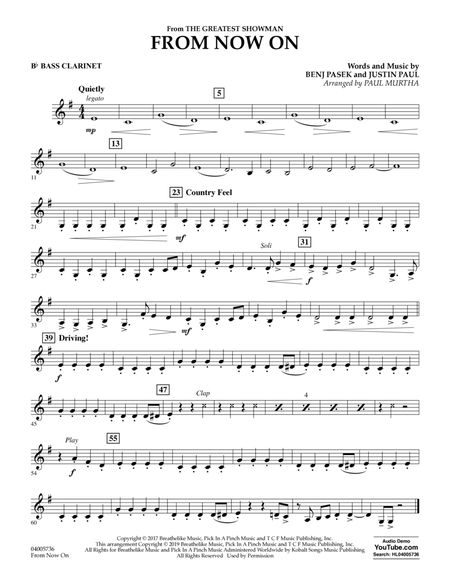 From Now On (from The Greatest Showman) (arr. Paul Murtha) - Bb Bass Clarinet