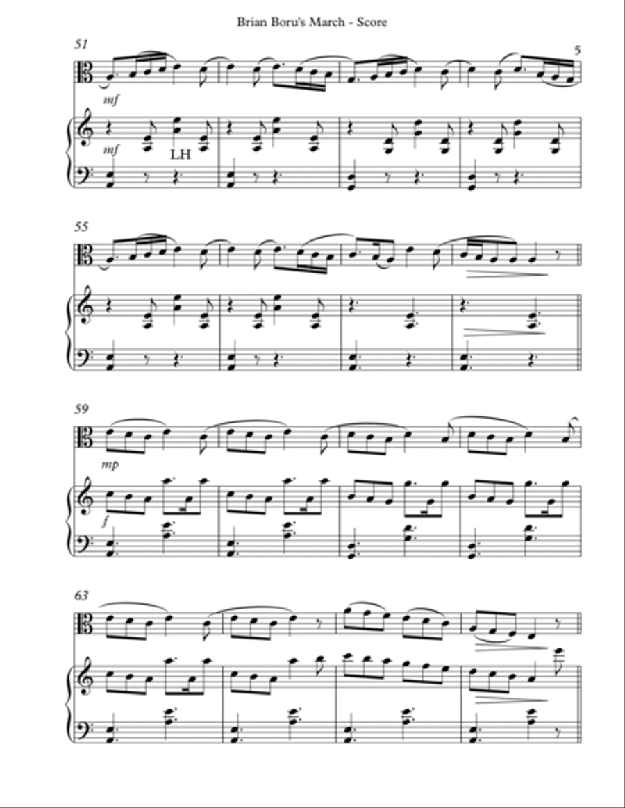 Brian Boru’s March, Duet for Viola and Harp String Duet scores gallery preview page 5
