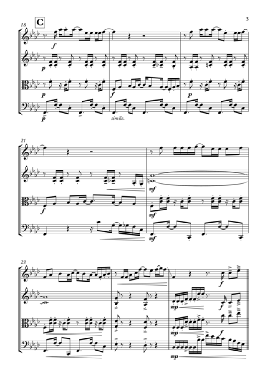 Happy String Quartet scores gallery preview page 3