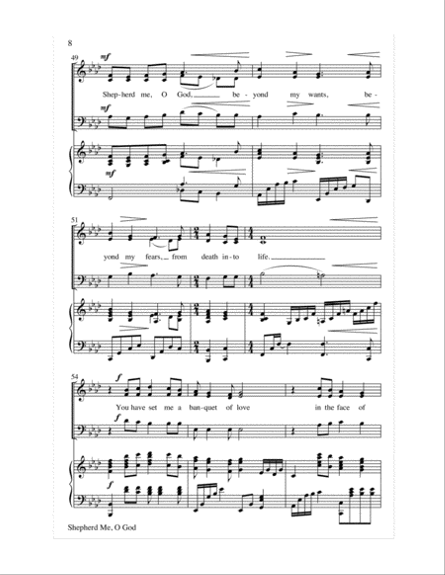 Shepherd Me, O God 3-Part scores gallery preview page 8