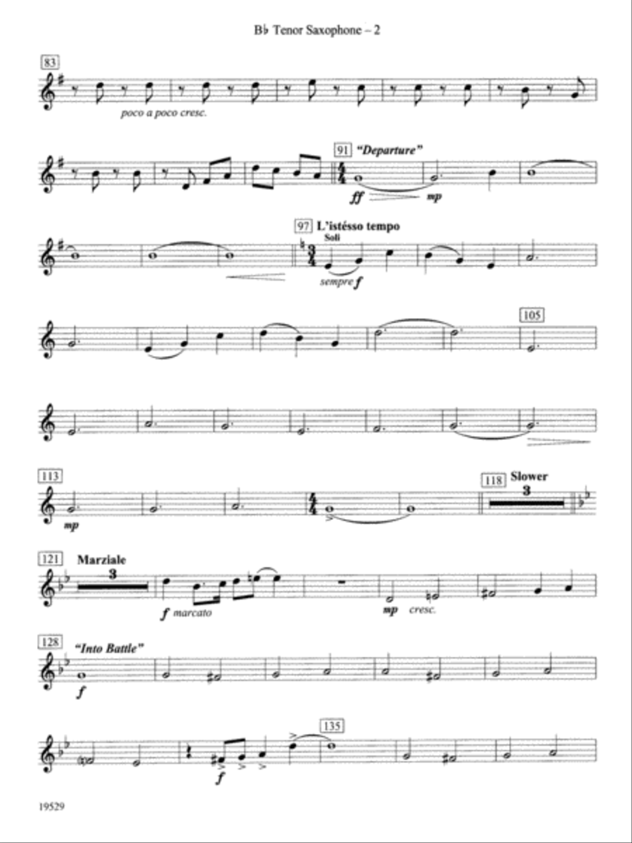 The Road Unknown: B-flat Tenor Saxophone Concert Band scores gallery preview page 2