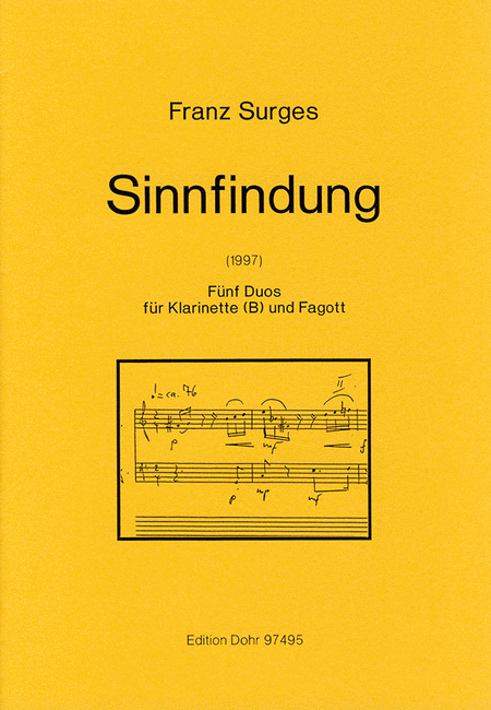Sinnfindung (1997) -Fünf Duos für Klarinette in B und Fagott-