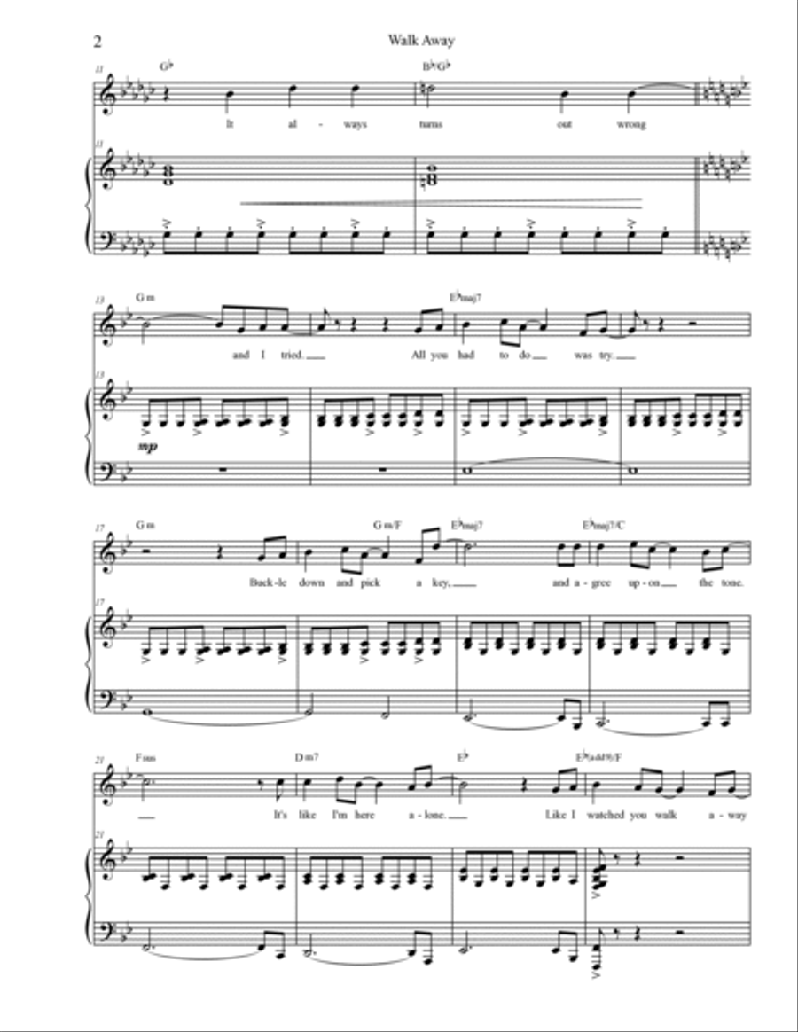 Walk Away Walk Away Voice scores gallery preview page 2