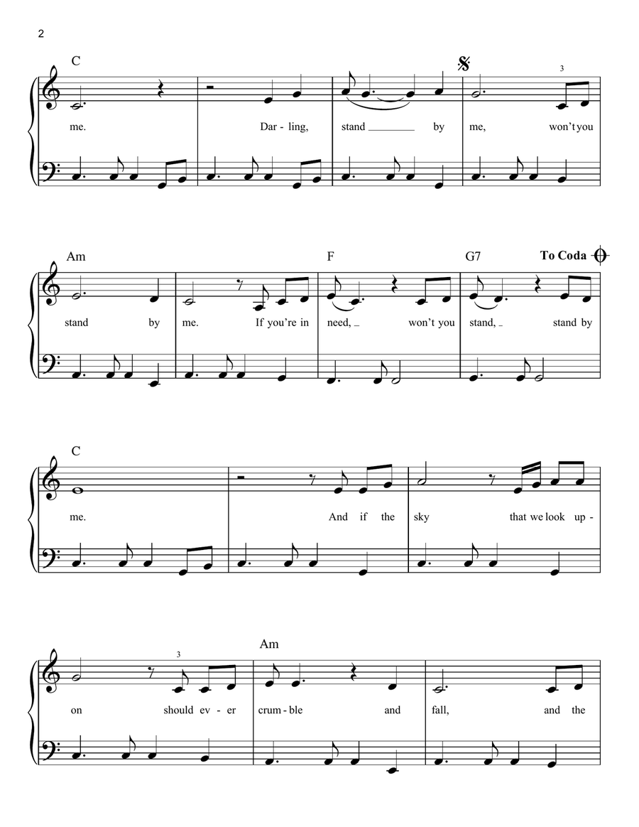 Stand By Me Easy Piano scores gallery preview page 2