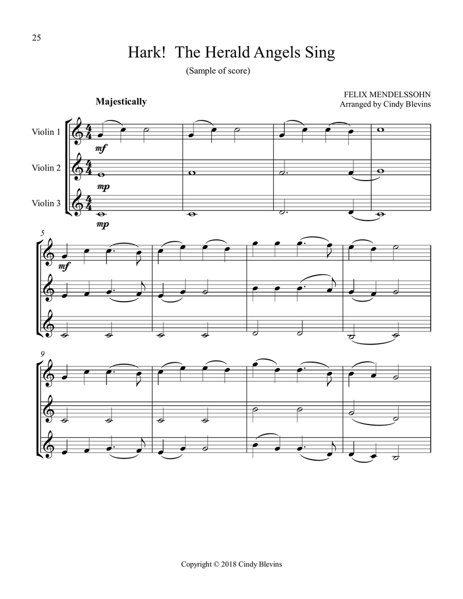 Violin Trios for Christmas, Vol. I (12 Arrangements) String Trio scores gallery preview page 3