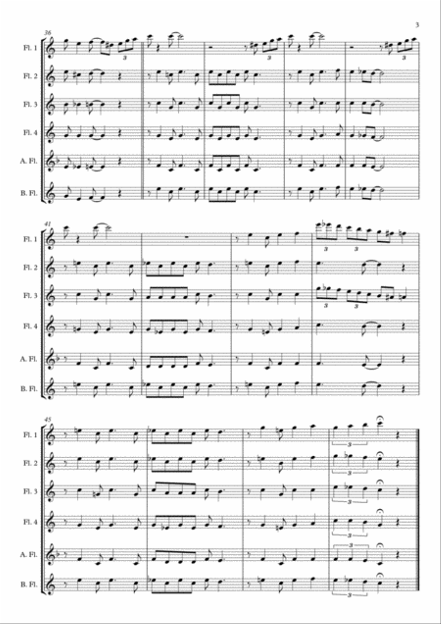 Sentimental Journey Flute Choir scores gallery preview page 3