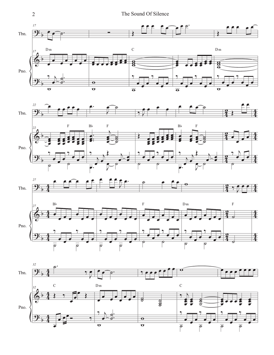 The Sound Of Silence Piano scores gallery preview page 2