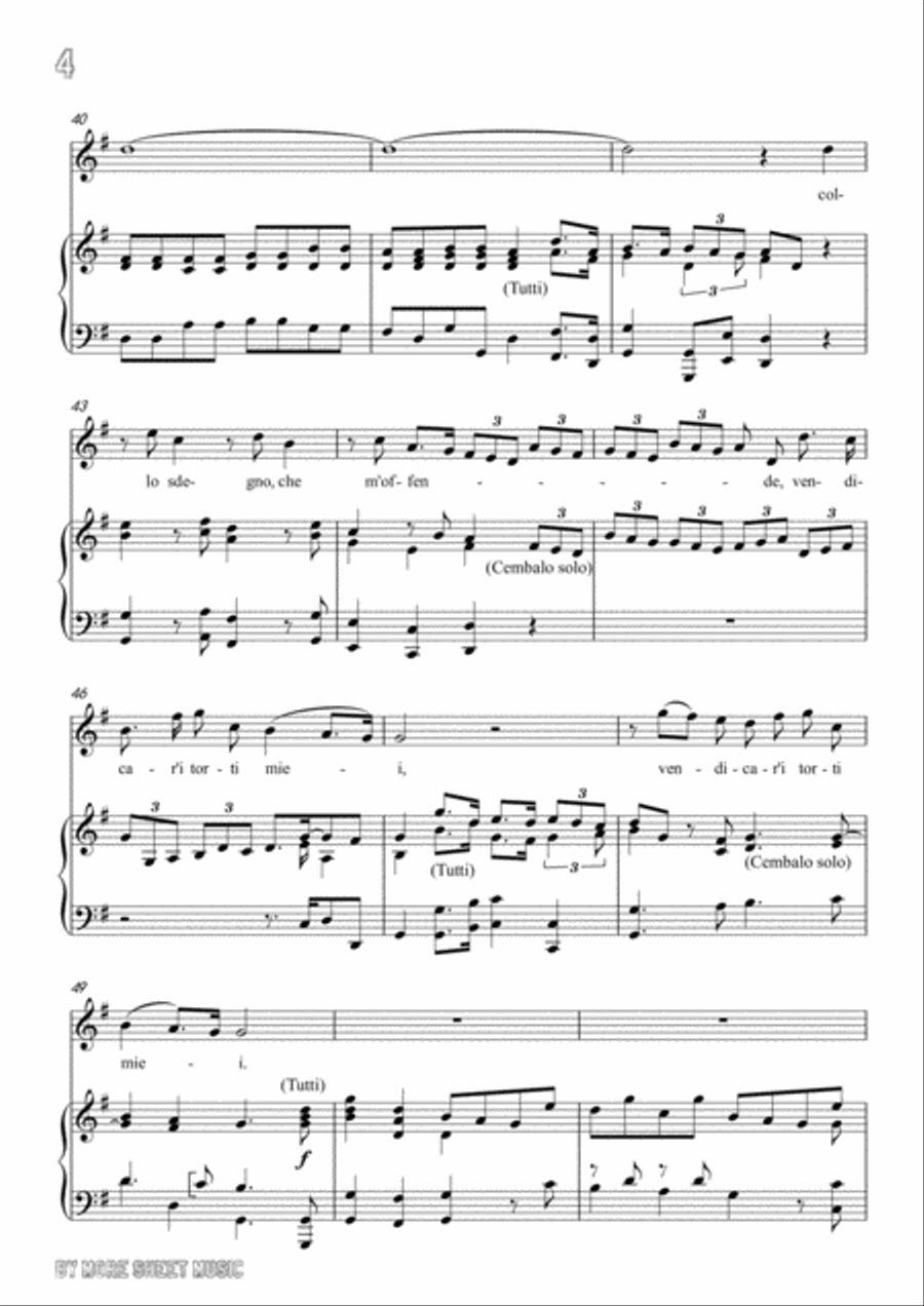 Handel-Vo' far guerra in G Major,for Voice and Piano Voice Solo scores gallery preview page 6