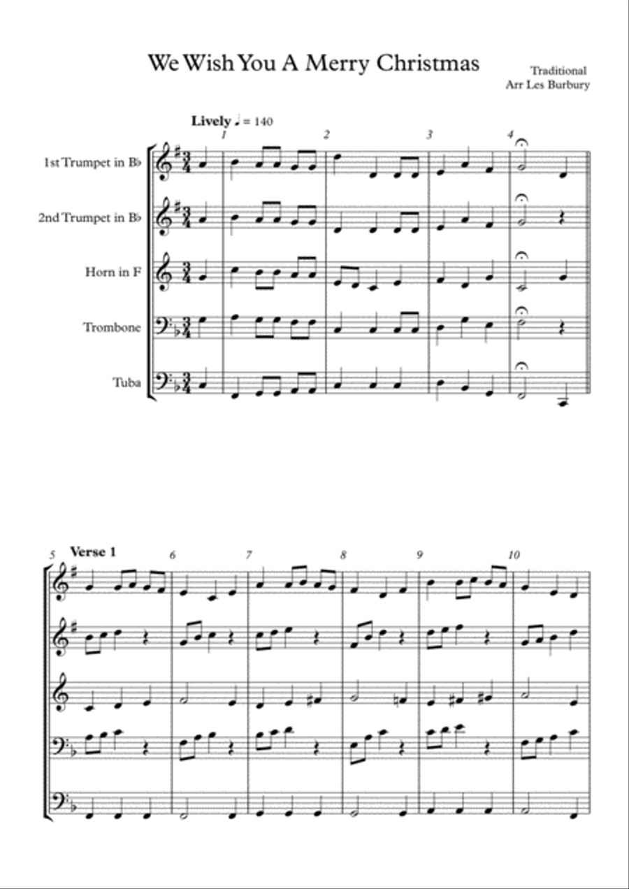 We Wish You A Merry Christmas_Brass Ensemble Brass Ensemble scores gallery preview page 1
