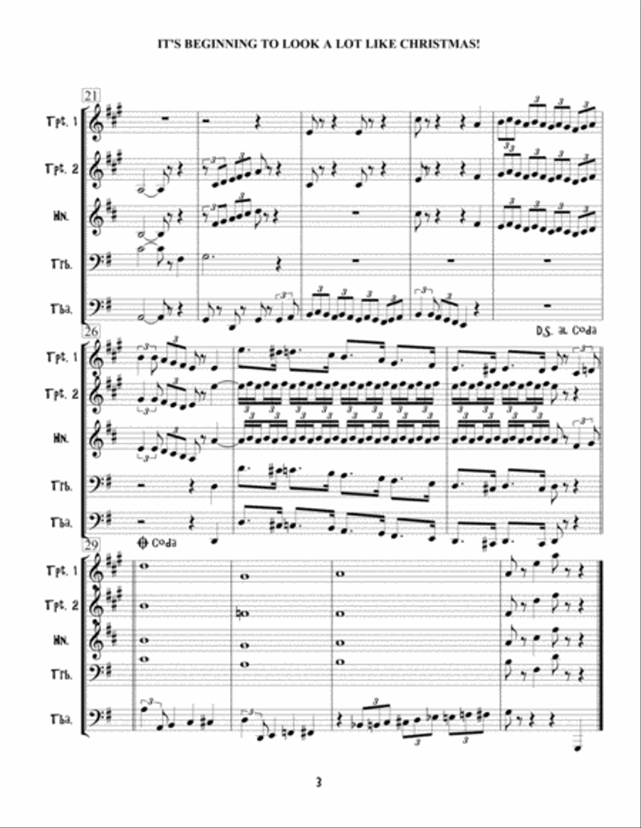 It's Beginning To Look Like Christmas Brass Ensemble scores gallery preview page 4