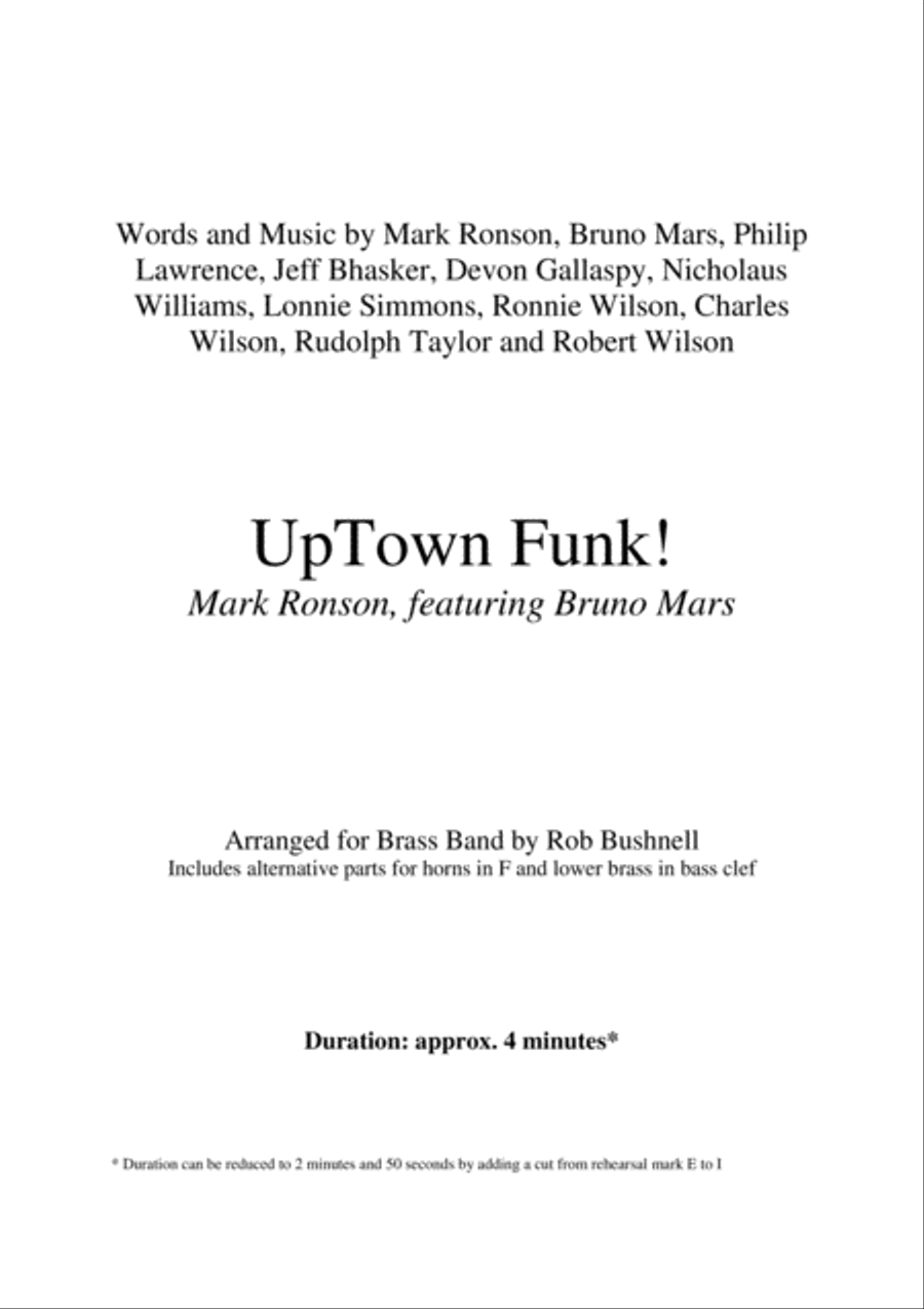 Uptown Funk Brass Band scores gallery preview page 2