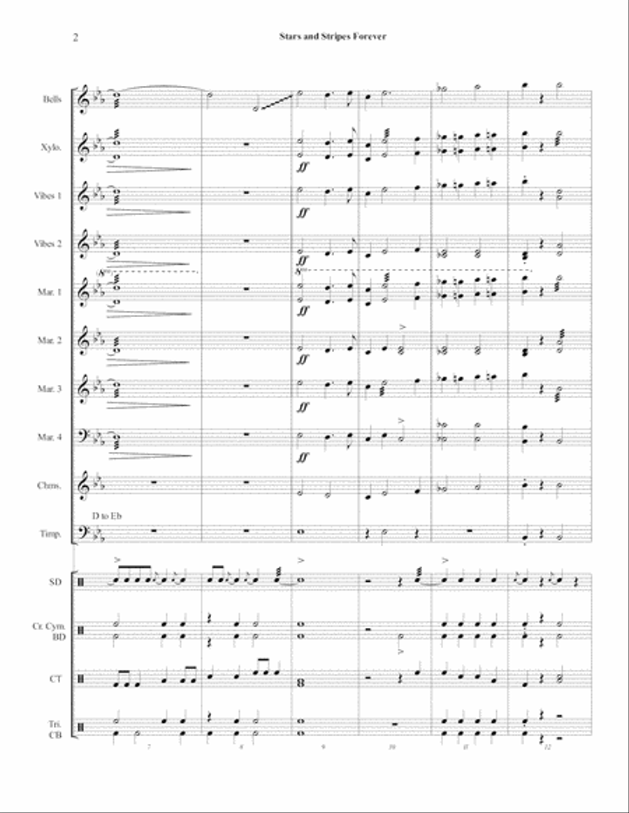 Stars and Stripes Forever for Percussion Ensemble Percussion Ensemble scores gallery preview page 4