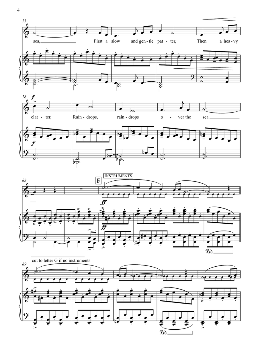 Seascape, for unison voices, optional melody instruments, and piano Unison Choir scores gallery preview page 4