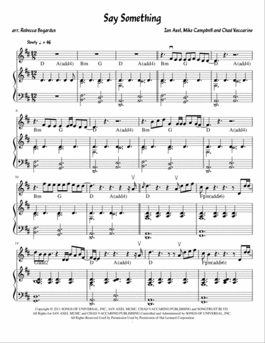Say Something Violin Solo scores gallery preview page 3