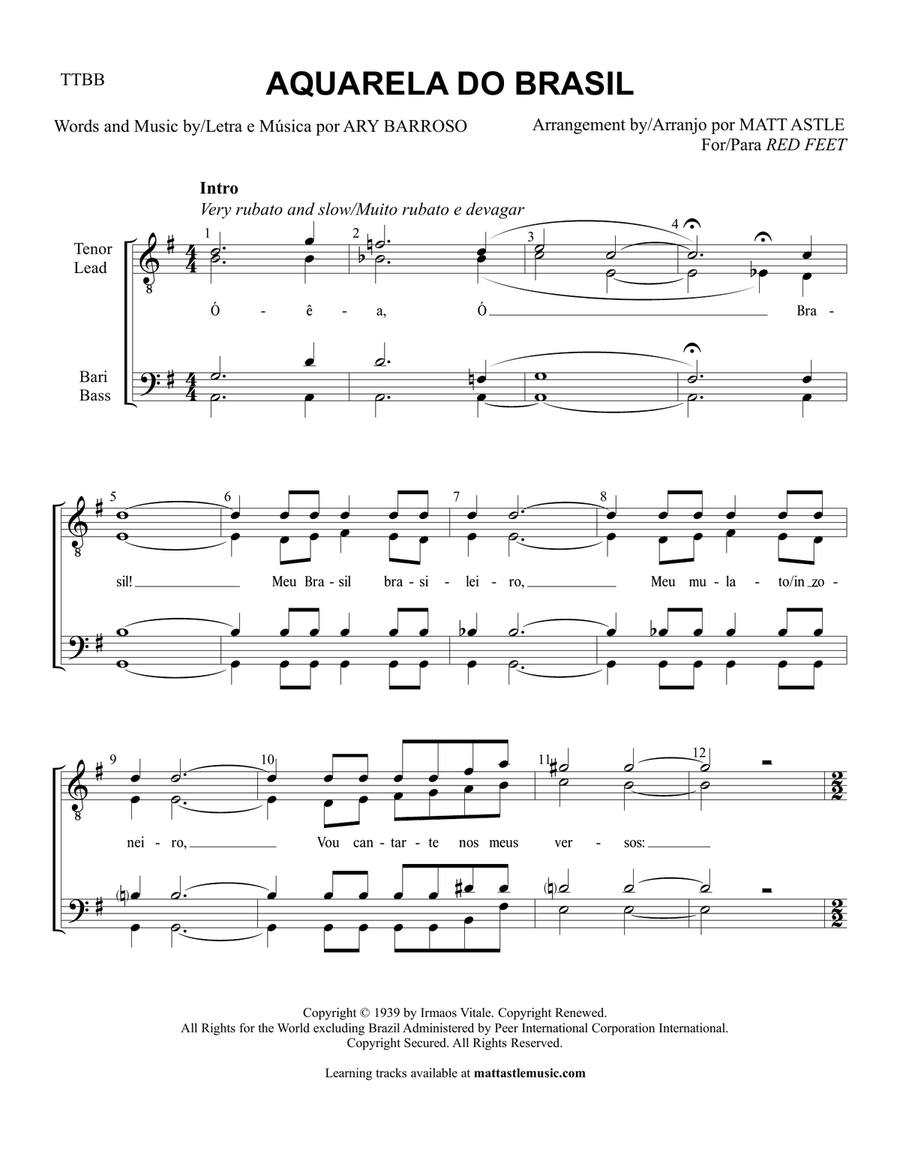 Aquarela Brasileira (aquarela Do Brasil) (brasil) TTBB scores gallery preview page 2