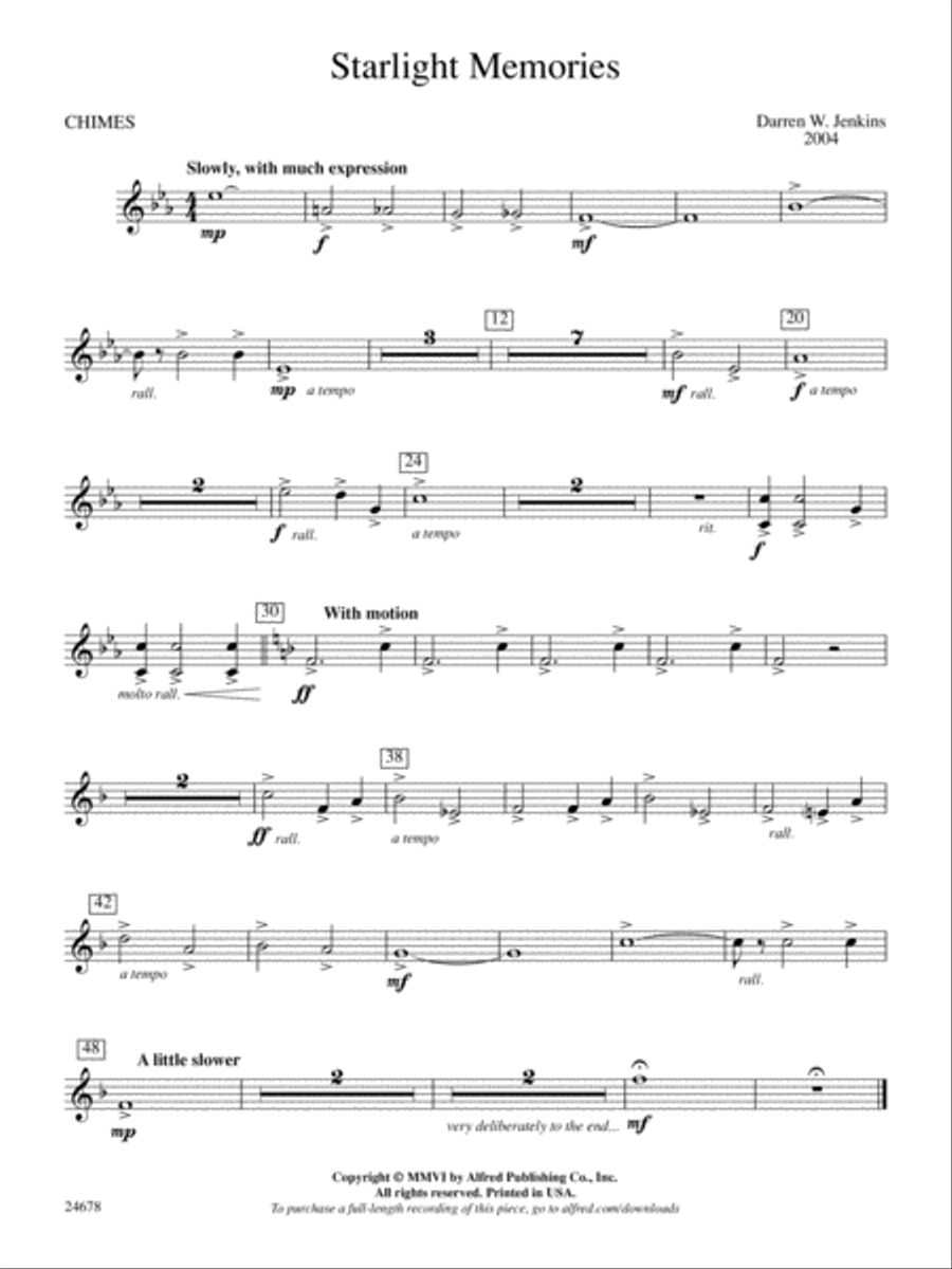 Starlight Memories: Chimes Concert Band scores gallery preview page 1