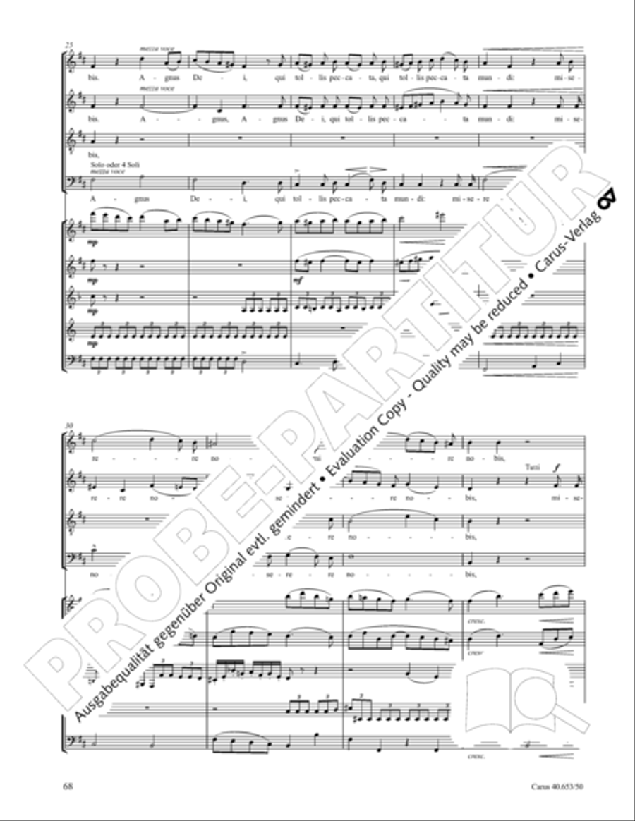 Mass in D Major (Missa in D) 4-Part scores gallery preview page 69