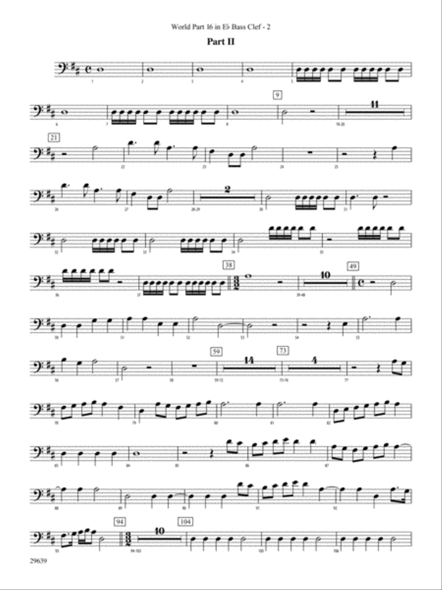 Aria Della Battaglia: (World Part) 16 in Eb Bass Clef Concert Band scores gallery preview page 2