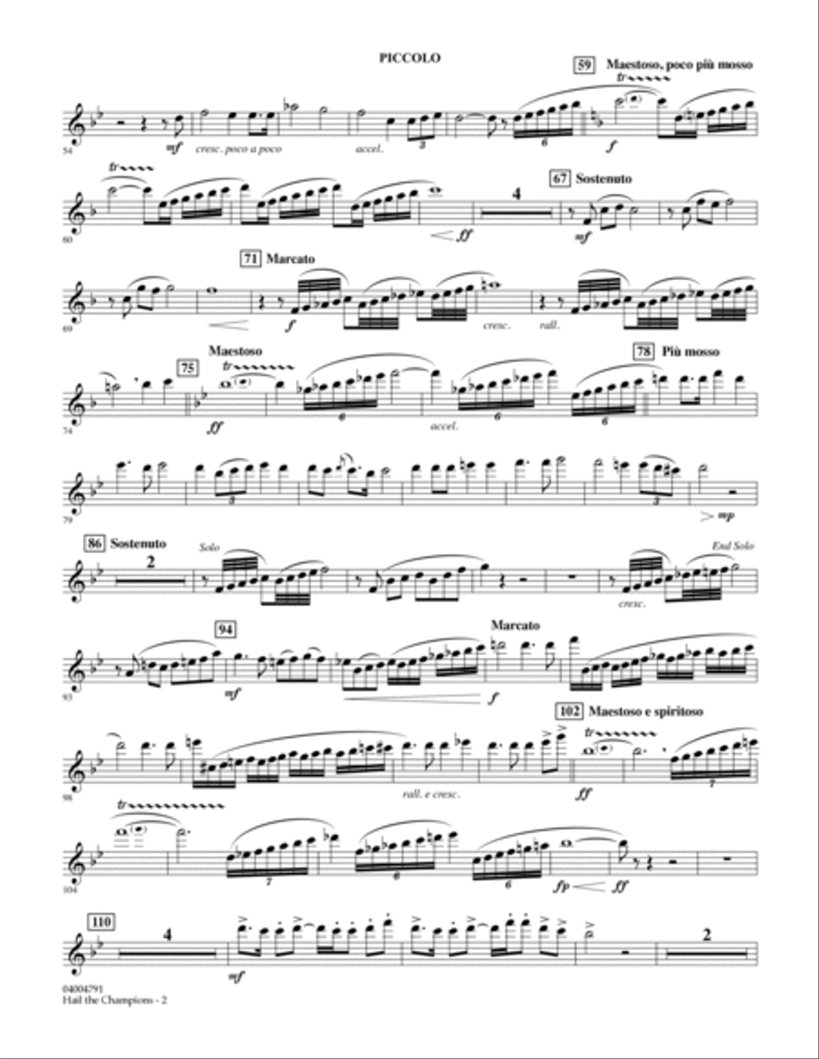Hail the Champions - Piccolo Piccolo scores gallery preview page 2