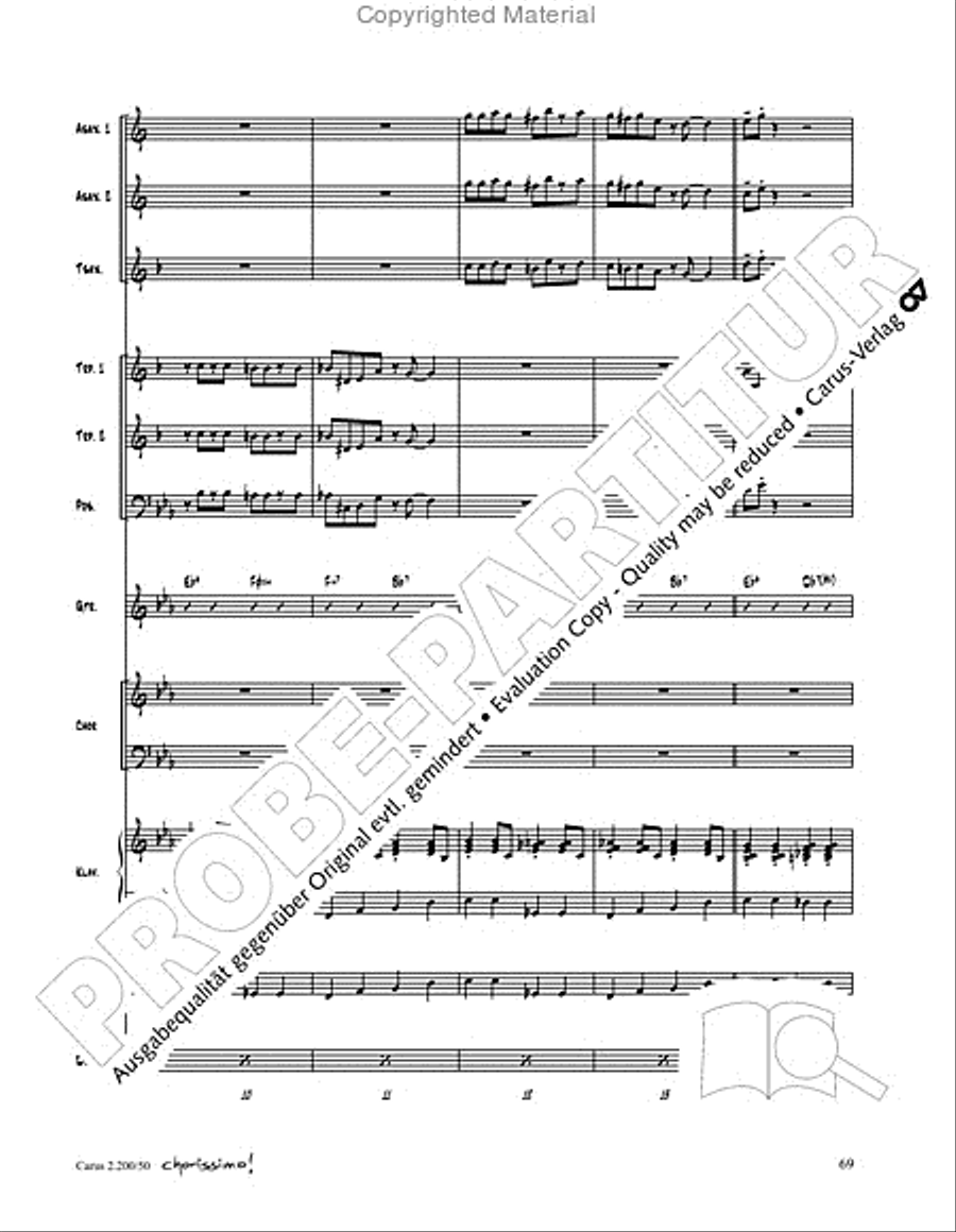 Chorissimo. Instrumentale Begleitarrangements fur Small Bigband, Vol. 3 Big Band scores gallery preview page 67