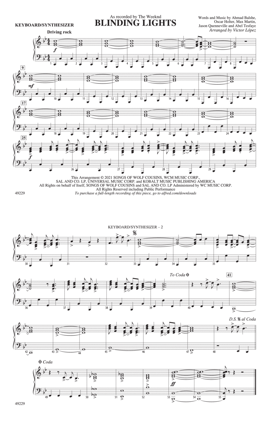 Blinding Lights: Piano Accompaniment Piano Accompaniment scores gallery preview page 1
