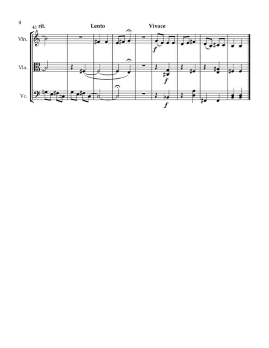 3 Trios Mr. White Goes to Jail Dinner at My House Cock-a-doodle-doo String Trio scores gallery preview page 4