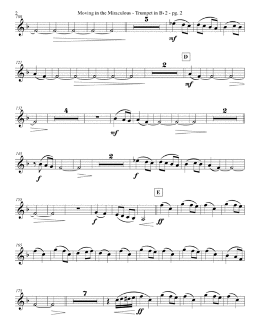 Moving In Miracles - Healing Patterns for Trumpet Sextet by Eddie Lewis Chamber Orchestra scores gallery preview page 6