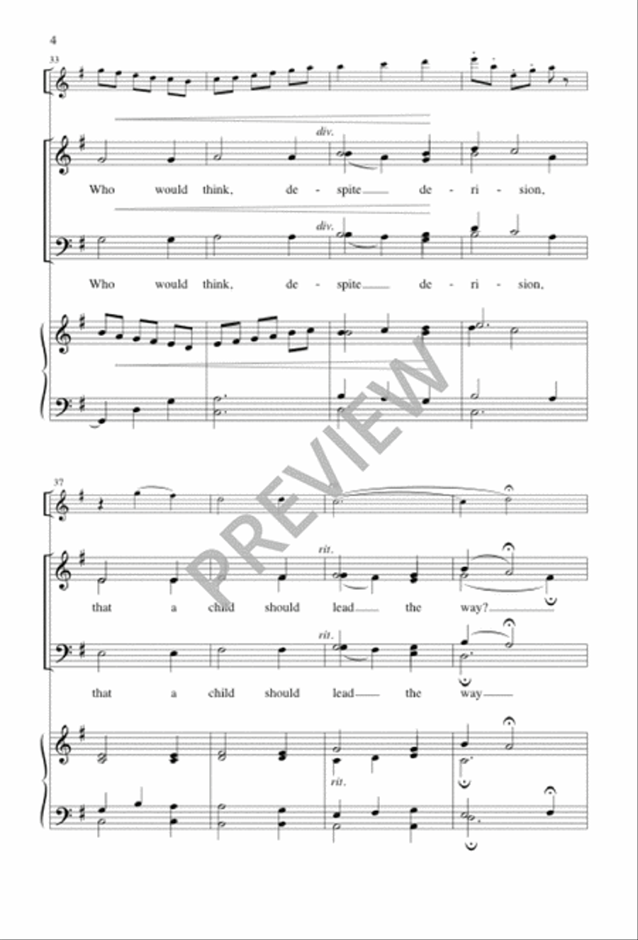 Who Would Think That What Was Needed 4-Part scores gallery preview page 4