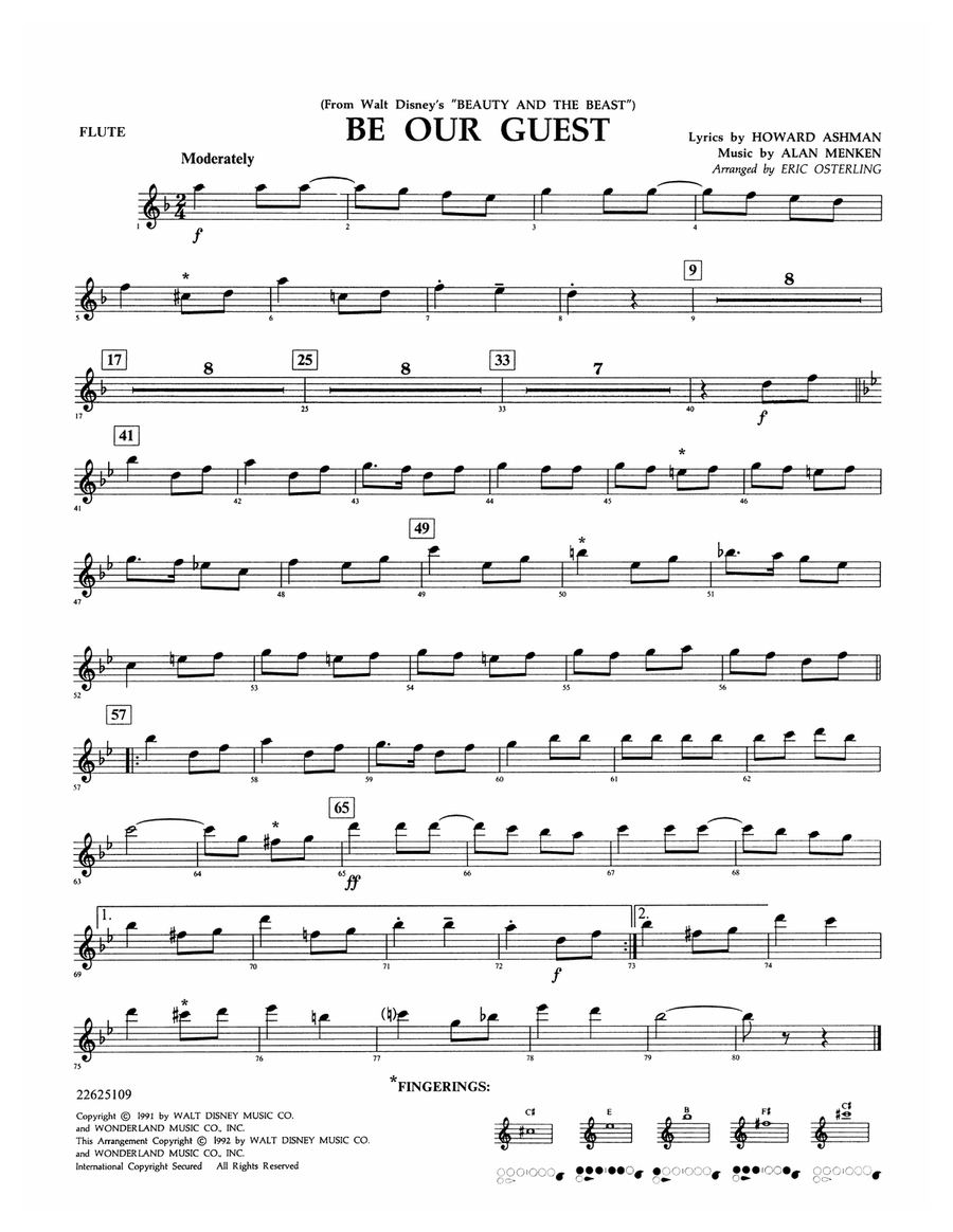 Be Our Guest (from Beauty And The Beast) (arr. Eric Osterling) - Flute