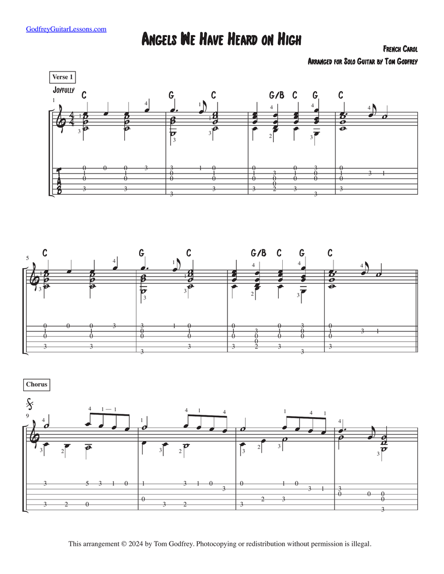 Angels We Have Heard on High Acoustic Guitar scores gallery preview page 1