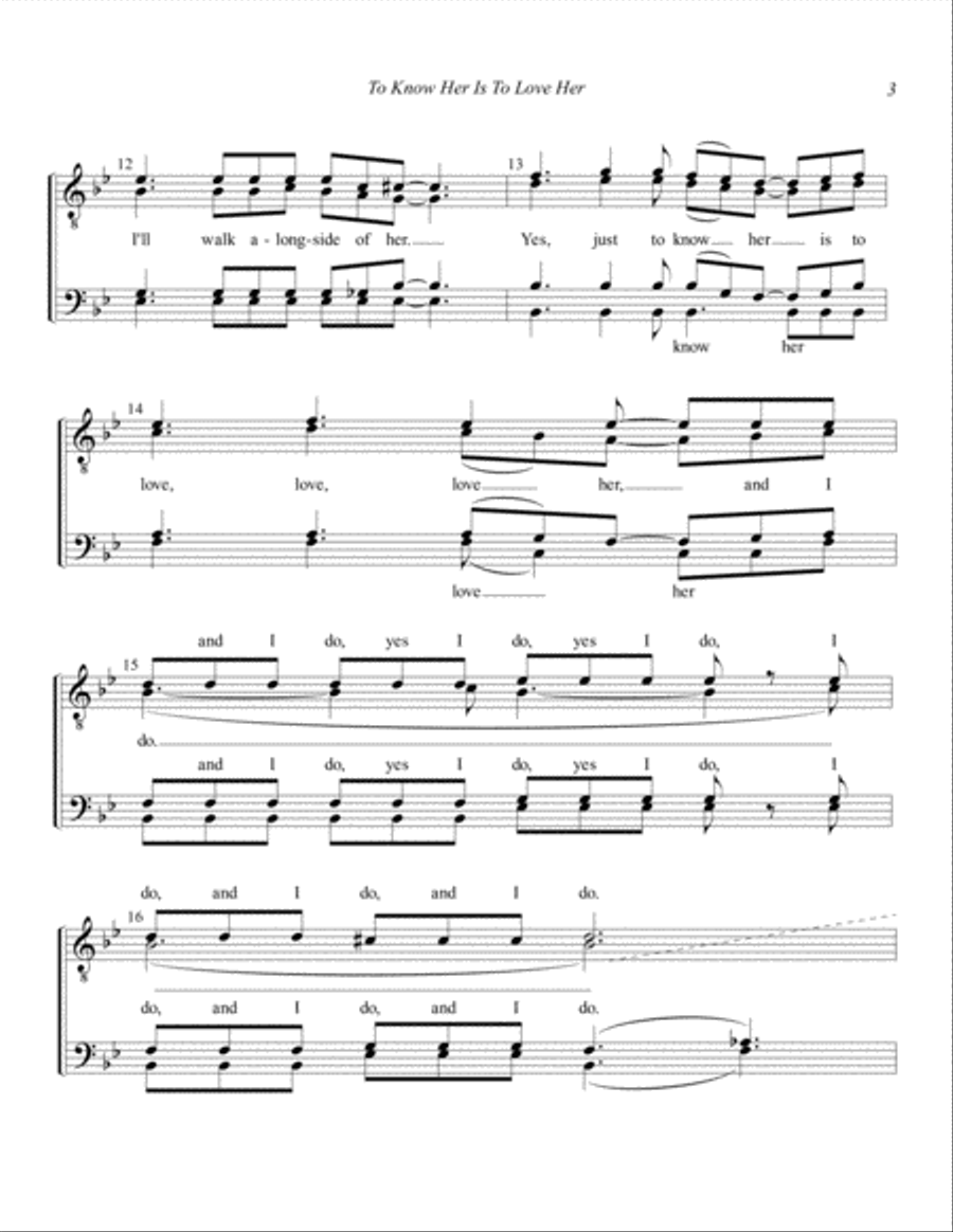 To Know Him Is To Love Him TTBB scores gallery preview page 3