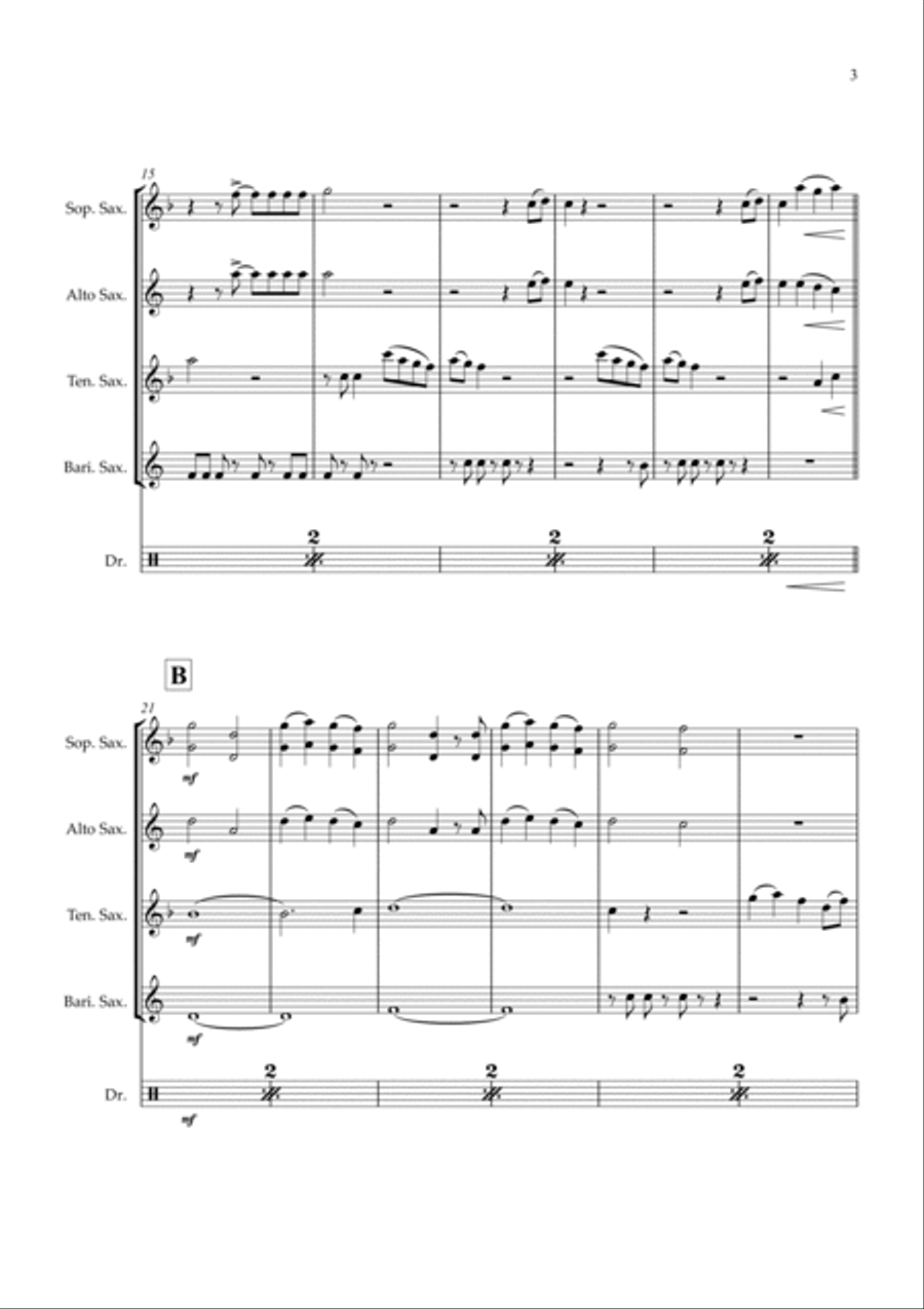 Shake It Off Saxophone Quartet scores gallery preview page 3