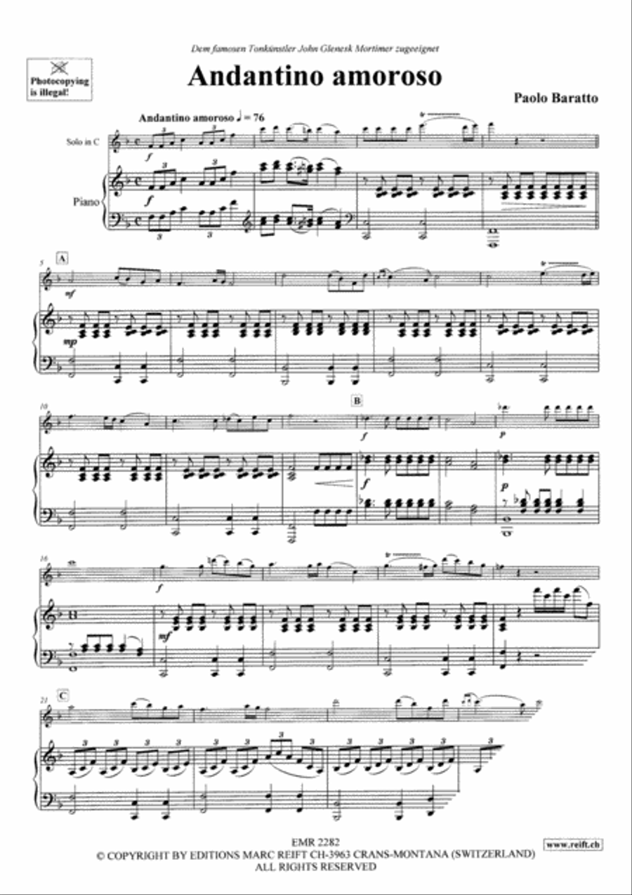 Andantino Amoroso Clarinet Solo scores gallery preview page 3