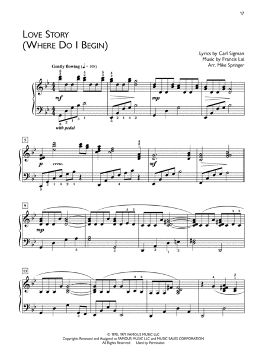 Popular Performer -- 1960s and 1970s Love Songs Piano Solo scores gallery preview page 3