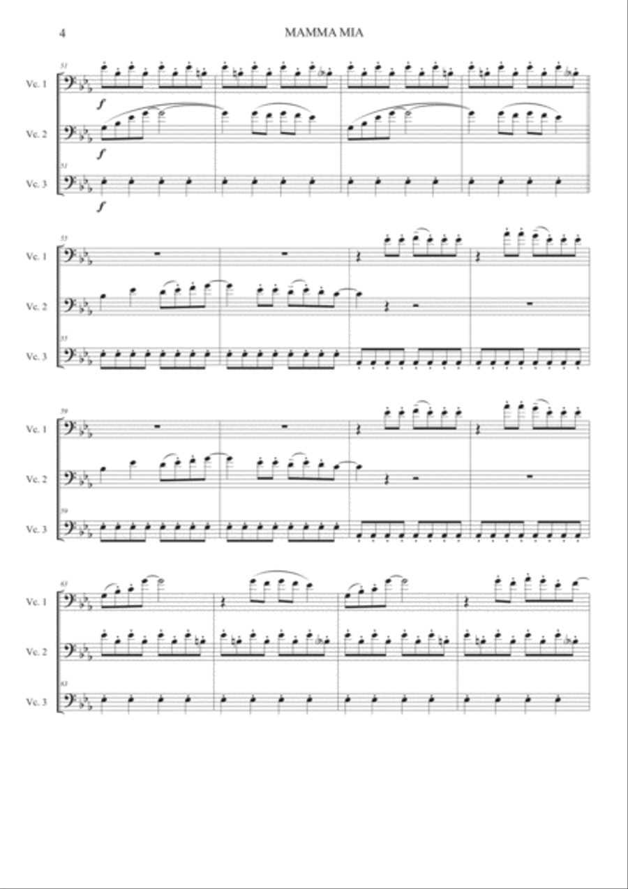 Mamma Mia String Trio scores gallery preview page 4