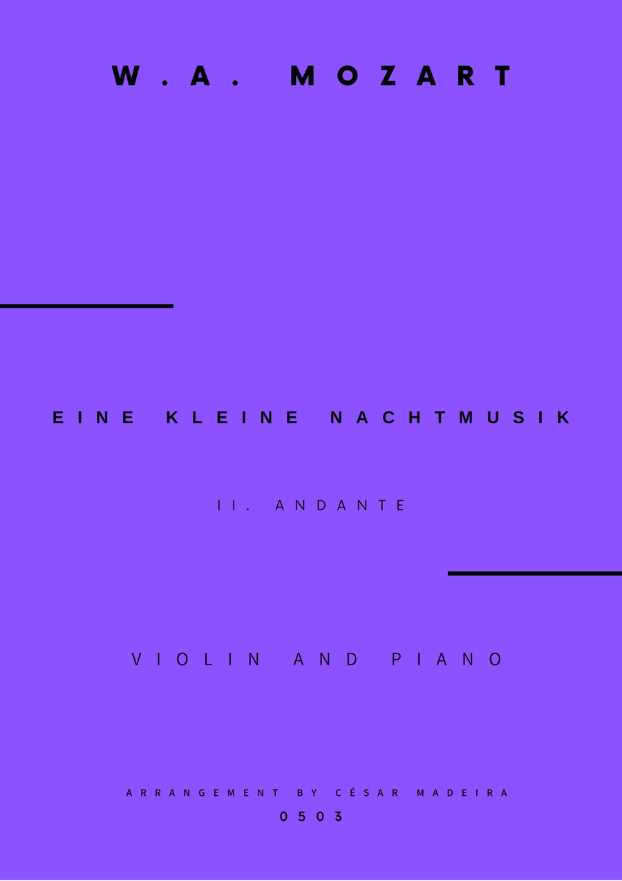 Eine Kleine Nachtmusik (2 mov.) - Violin and Piano (Full Score and Parts) Violin Solo scores gallery preview page 1