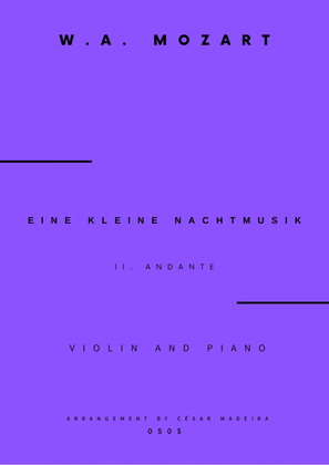 Book cover for Eine Kleine Nachtmusik (2 mov.) - Violin and Piano (Full Score and Parts)