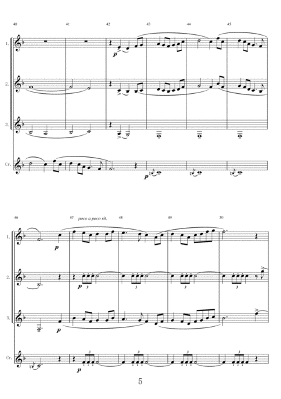 Fantasy from Down By The Salley Gardens for three Clarinets and Solo Cornet Small Ensemble scores gallery preview page 5