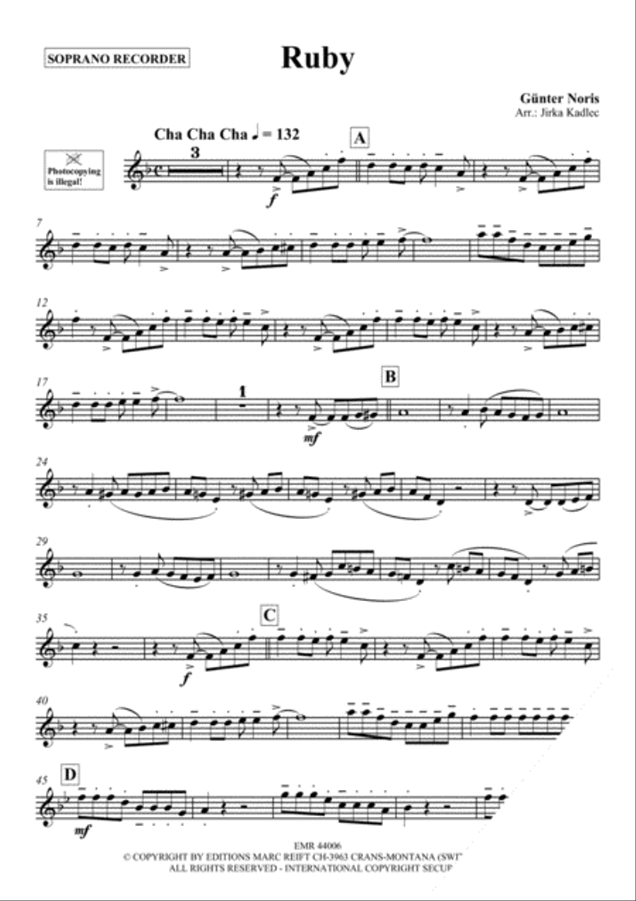 Ruby Ruby Soprano Recorder scores gallery preview page 3