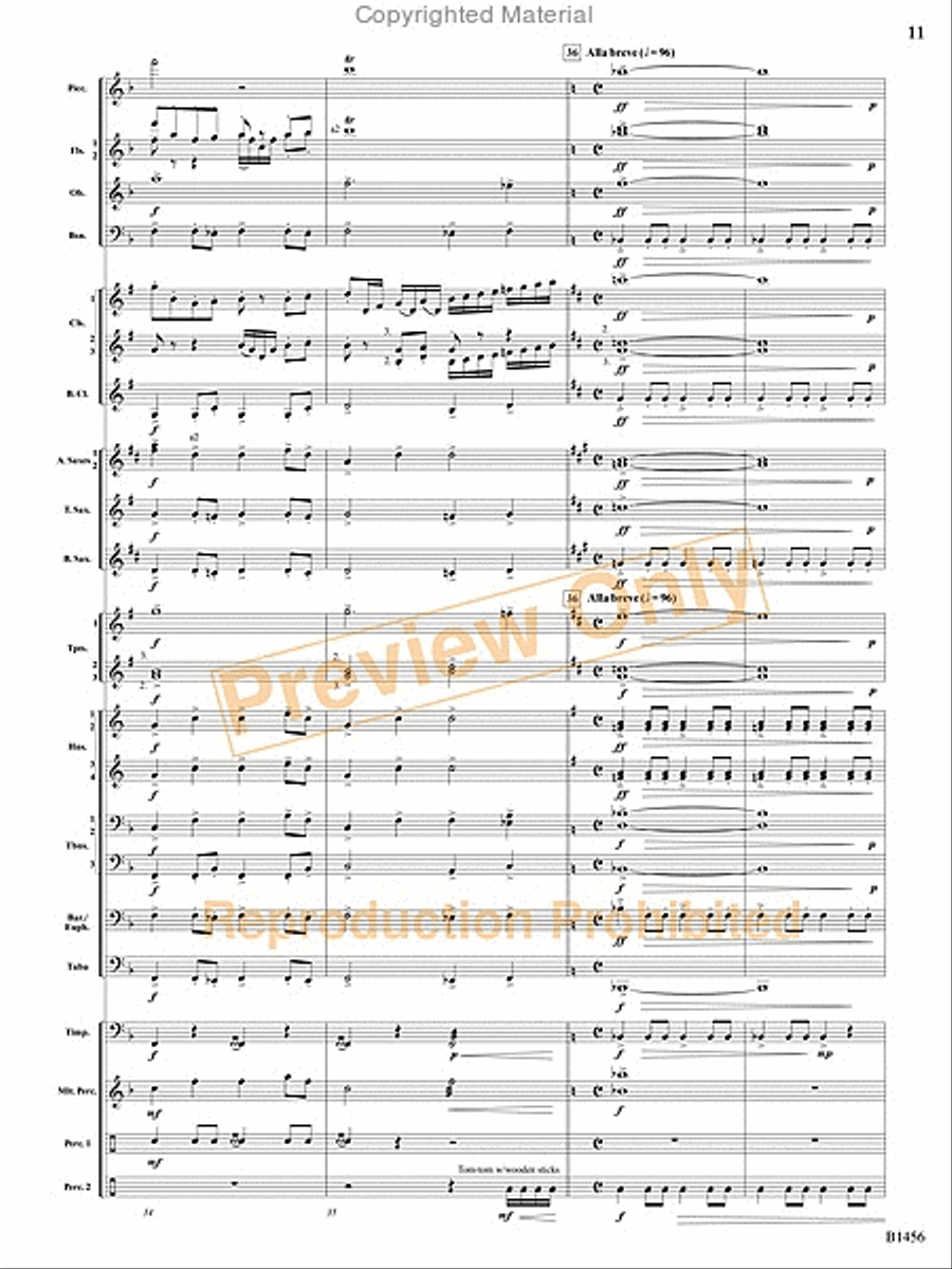 Overture to a Winter Celebration Concert Band scores gallery preview page 10