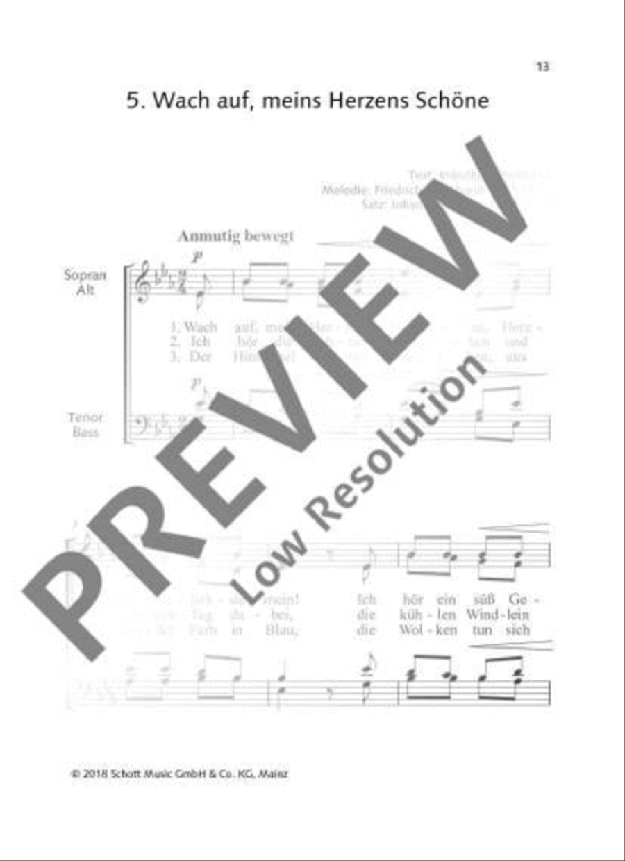 Wach auf, meins Herzens Schöne 4-Part scores gallery preview page 2