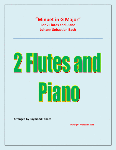 Minuet in G Major - J.S.Bach - 2 Flutes and Piano image number null