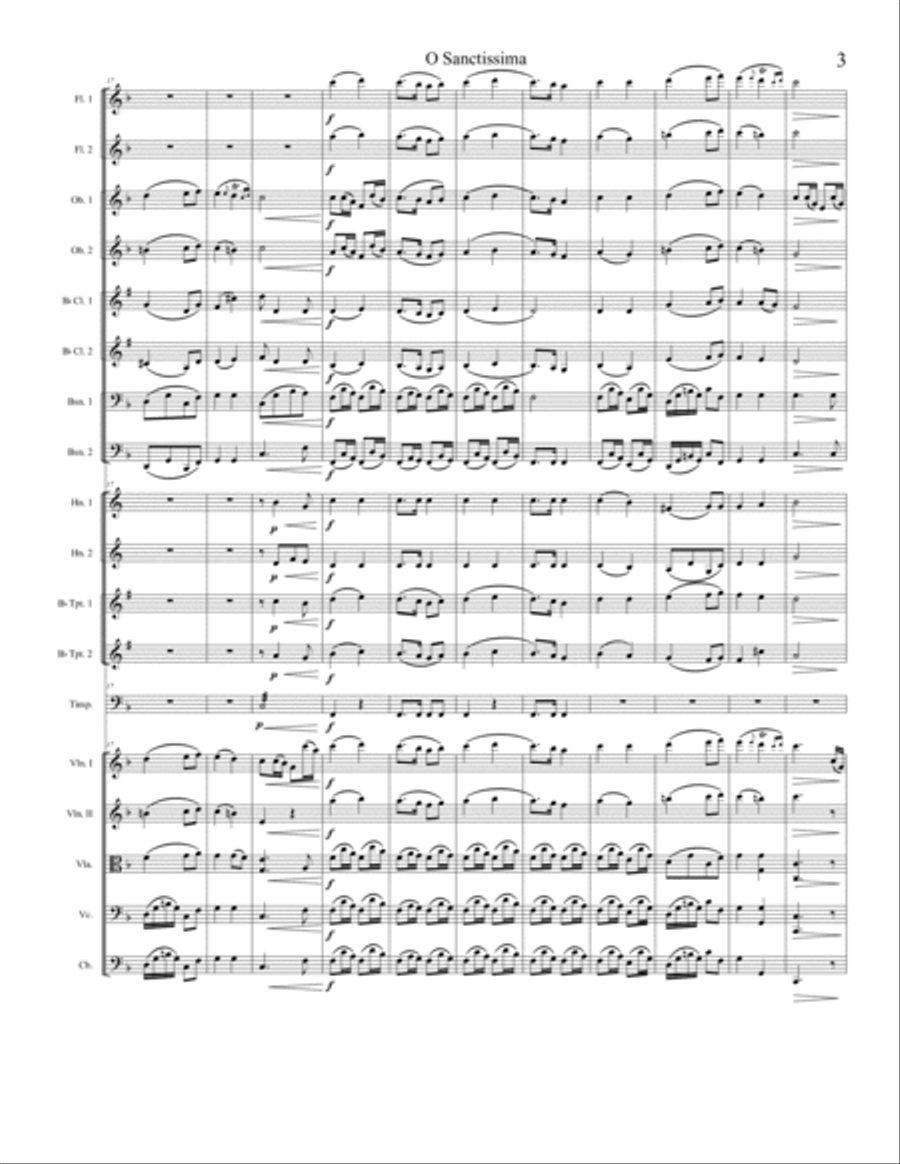 O Sanctissima Full Orchestra scores gallery preview page 3