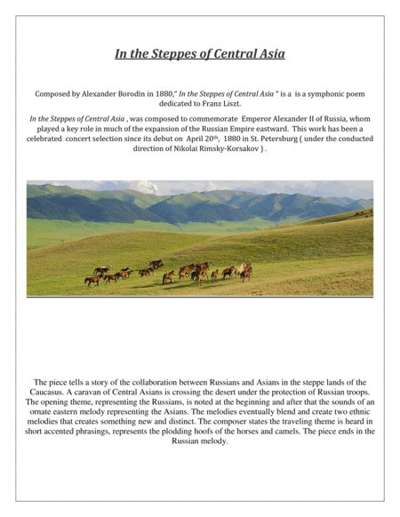 In the Steppes of Central Asia for flute choir / ensemble image number null