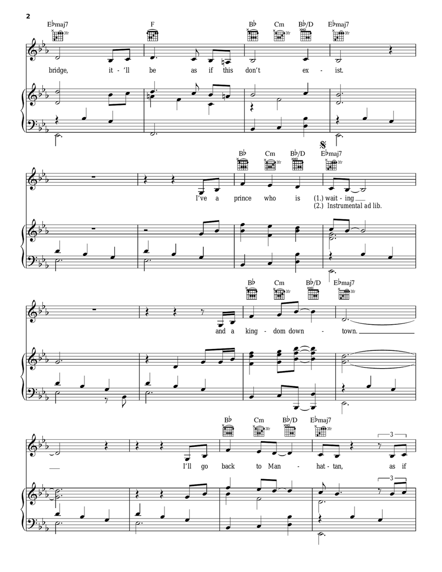 Back To Manhattan Piano, Vocal, Guitar scores gallery preview page 2