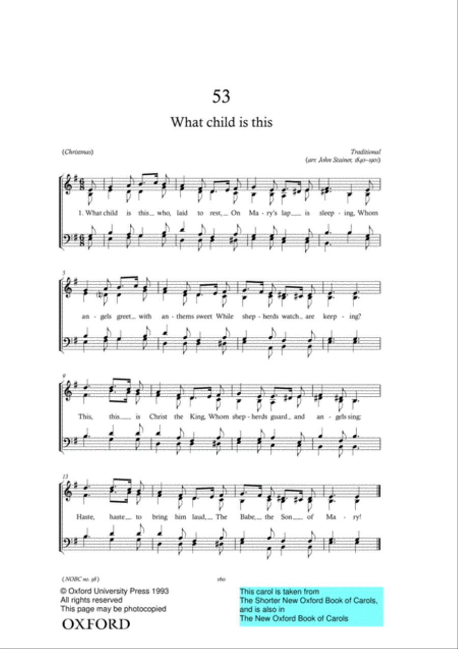 The Shorter New Oxford Book of Carols 4-Part scores gallery preview page 10