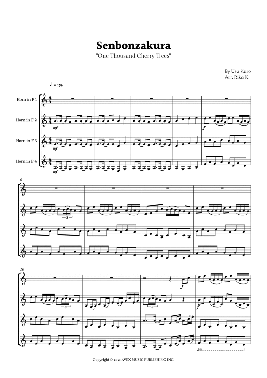 Senbonzakura Brass Quartet scores gallery preview page 1