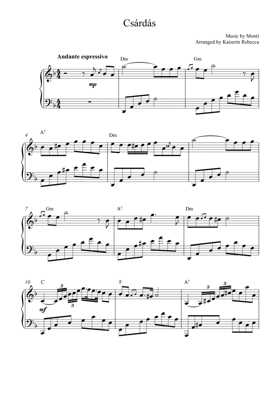 Csárdás Piano Method scores gallery preview page 1